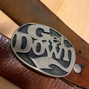 Get Down Metal Buckle with Leather Belt